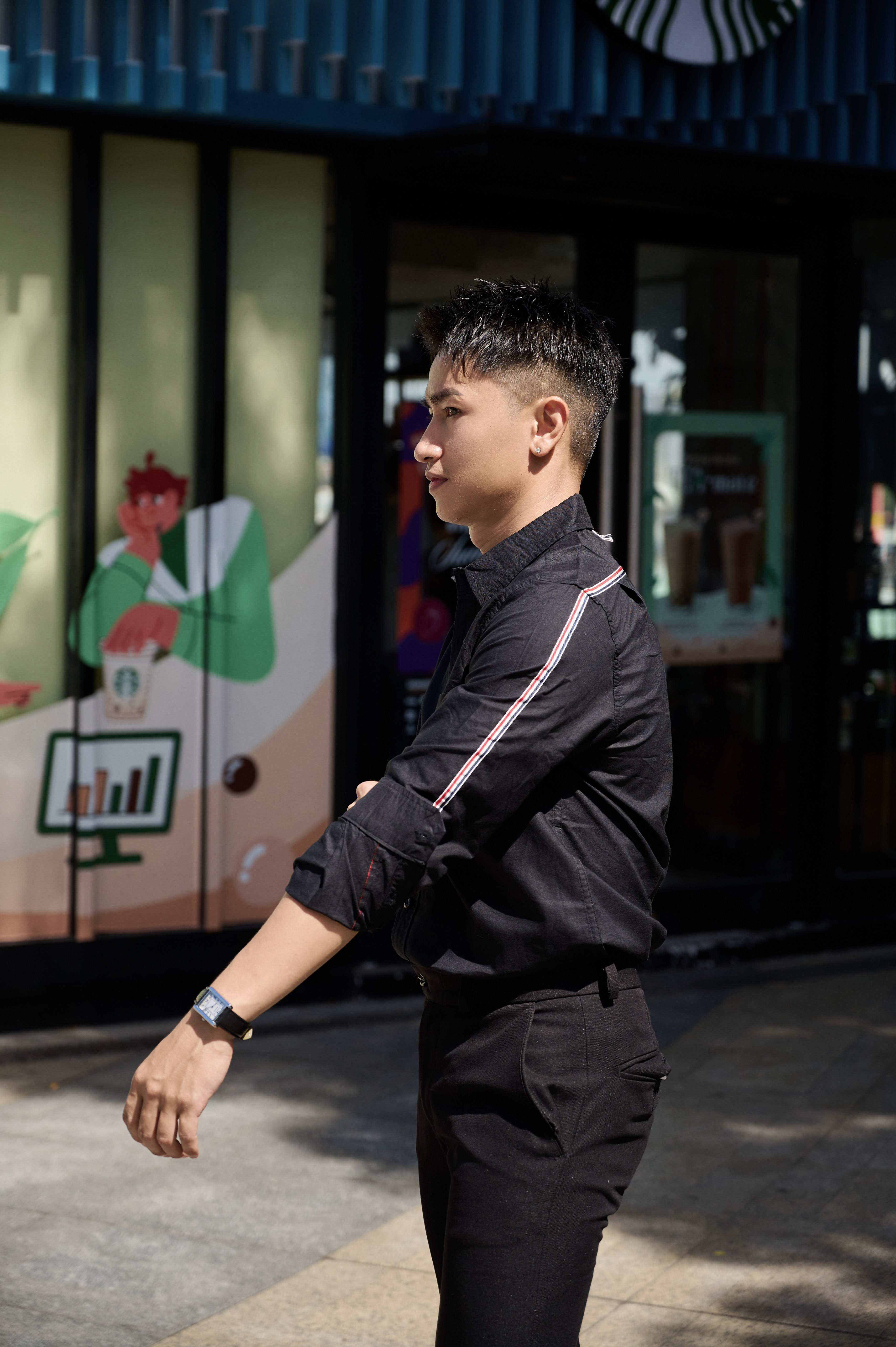 SA85 - Áo sơ mi nam dài tay phong cách Nhật Bản, dáng rộng thoải mái, chất cotton mềm mại, có túi ngực và chi tiết sọc tay_thumbnail_9
