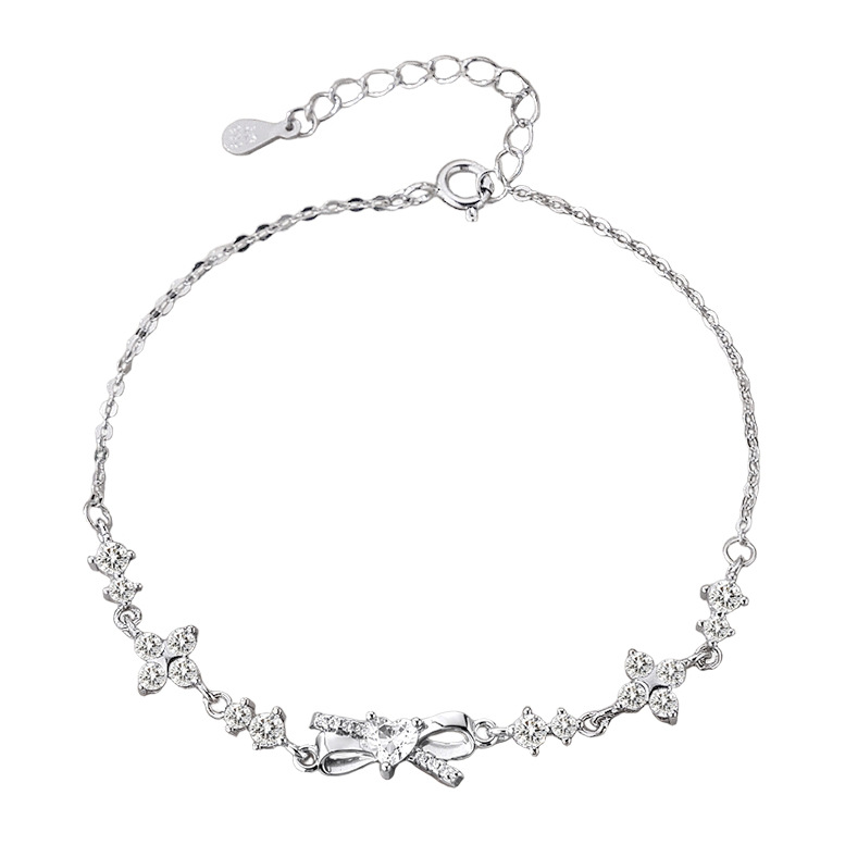 Lắc Tay Bạc S925 Nữ Mặt Nơ Đính Đá Quý Zircon Tinh Xảo HTT006_thumbnail_4
