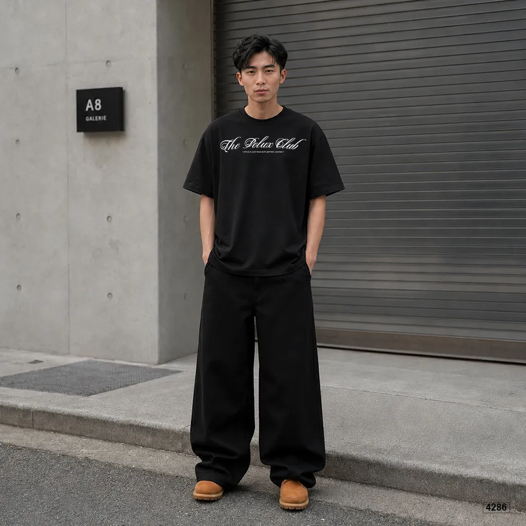Áo thun unisex form rộng phong cách đường phố Polux 4303_thumbnail_4