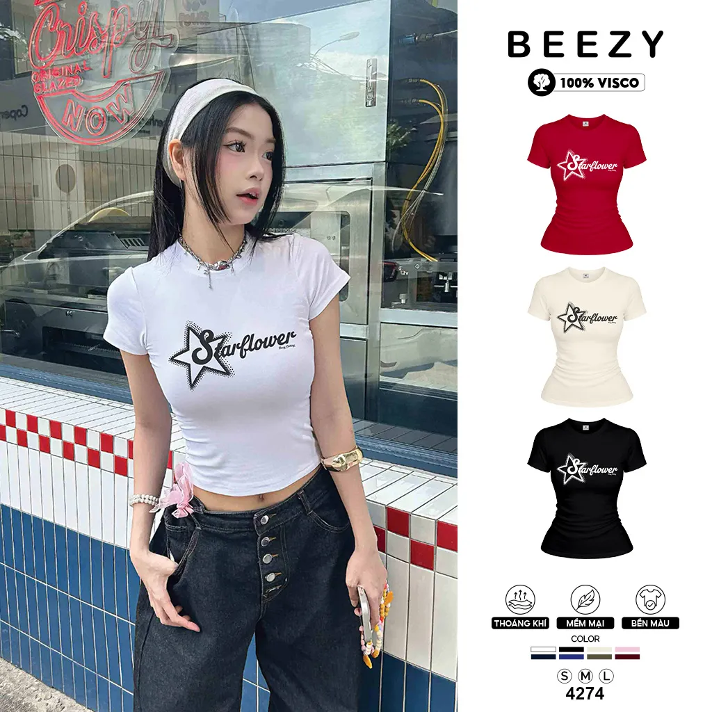 Áo baby tee nữ họa tiết ngôi sao Beezy 4274