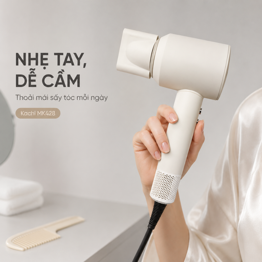 Máy Sấy Tóc Tốc Độ Cao Kachi MK428 ION (110.000 vòng/phút) - Sấy Nhanh, Chăm Sóc Tóc Ion Âm, Kiểm Soát Nhiệt NTC_thumbnail_6