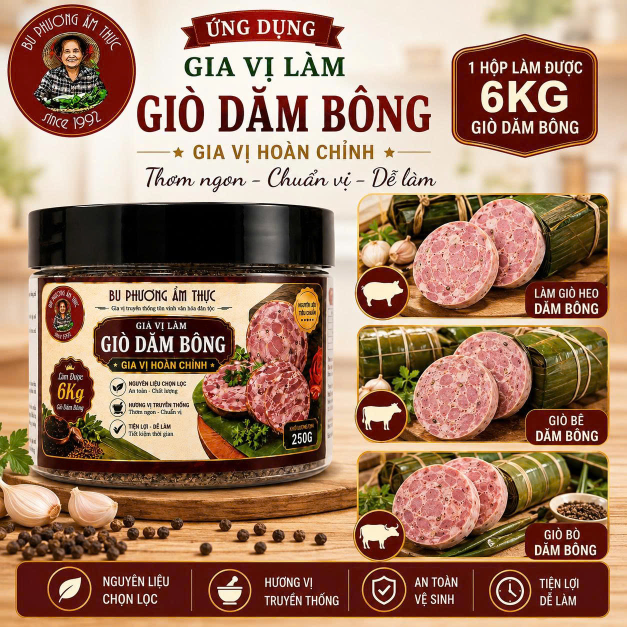 Gia Vị Làm Giò Dăm Bông Bu Phương 250G – Dùng Cho 6KG Giò - BP54_thumbnail_5
