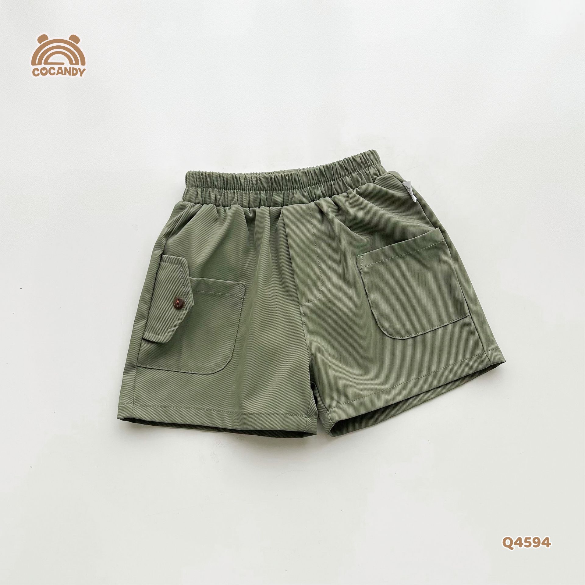Quần cộc kaki RÊU túi ốp kiểu 2 bên_thumbnail_1