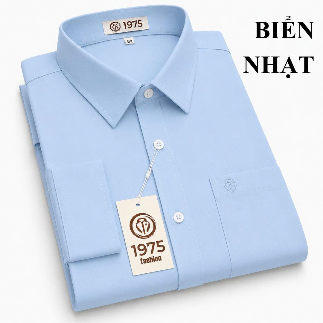 ÁO SƠ MI BIỂN NHẠT DÀI TRƠN