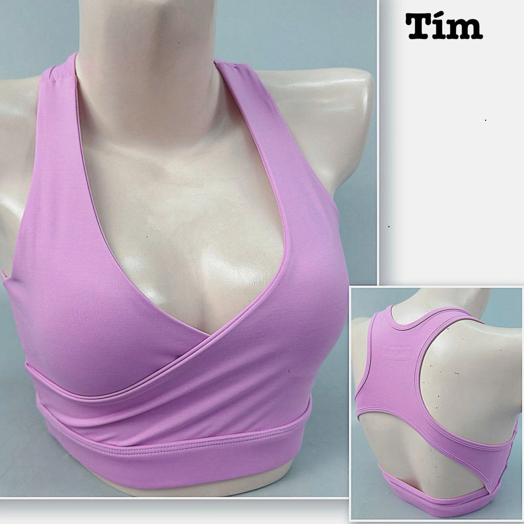 Yumii Sportswear Áo Lót Thể Thao Tập Gym Tập Yoga Nữ Áo Bra Gs Đắp Chéo Không Gọng Mềm Mịn Vải Co Dãn Sẵn Mút_thumbnail_5