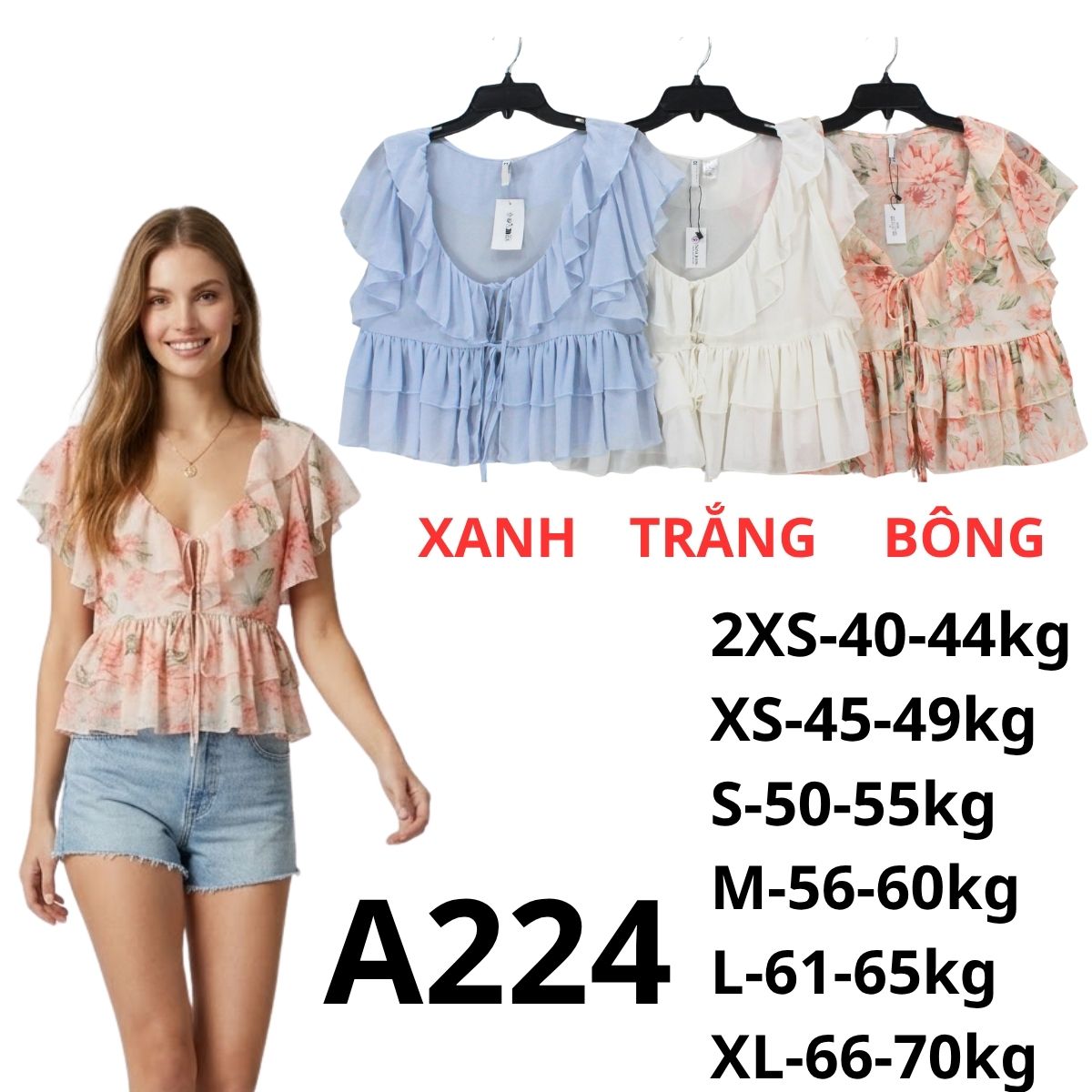 A224- ÁO VOAN KIỂU