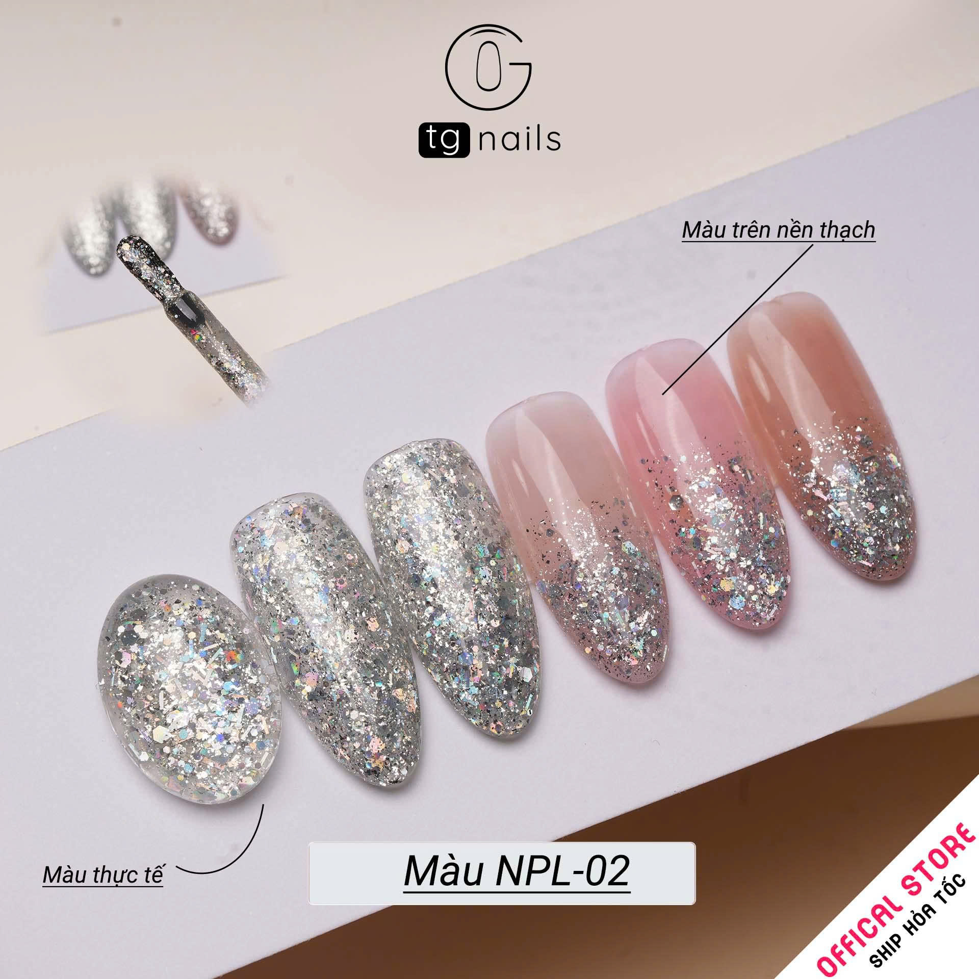 Sơn móng gel TG - Nhũ Siêu Sáng chai 15ml_thumbnail_2