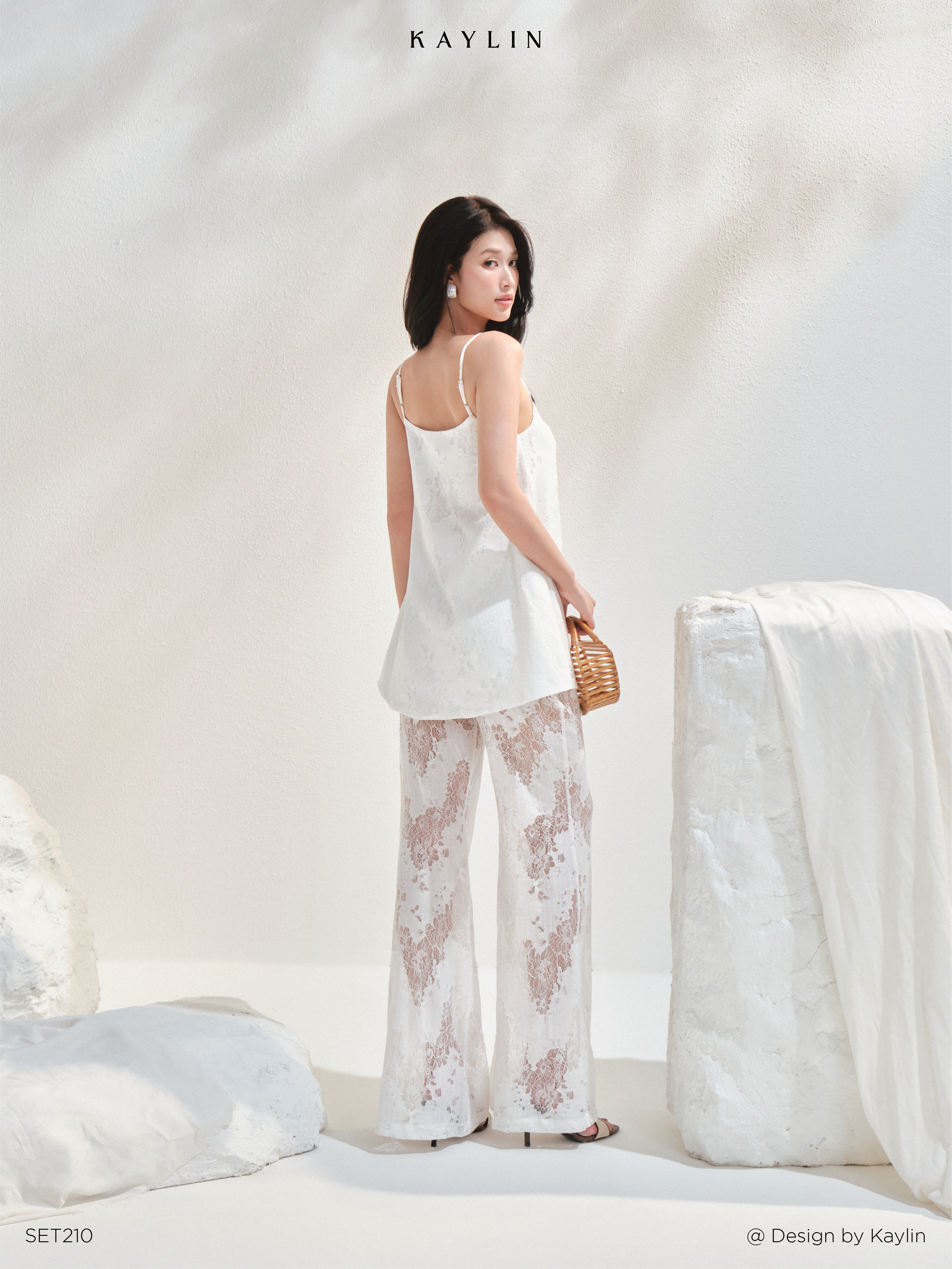 Set Áo Hai Dây Dáng Xòe & Quần Ren KAYLIN Elodie Set