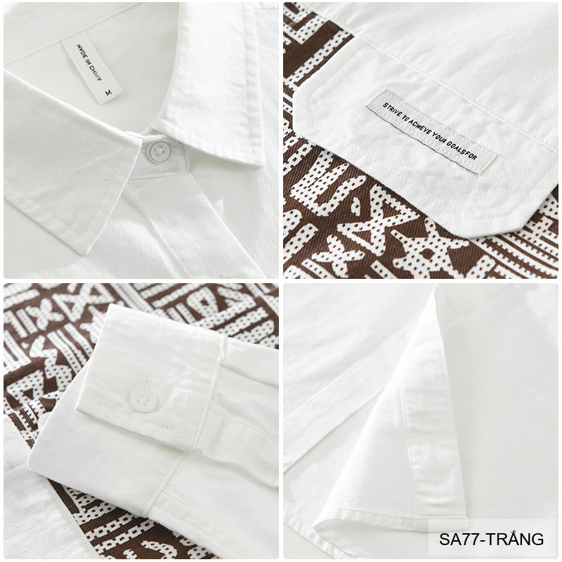 SA77 - Áo sơ mi nam dài tay phong cách Nhật, chất cotton 100%, form rộng thoải mái, họa tiết nghệ thuật độc đáo_thumbnail_5
