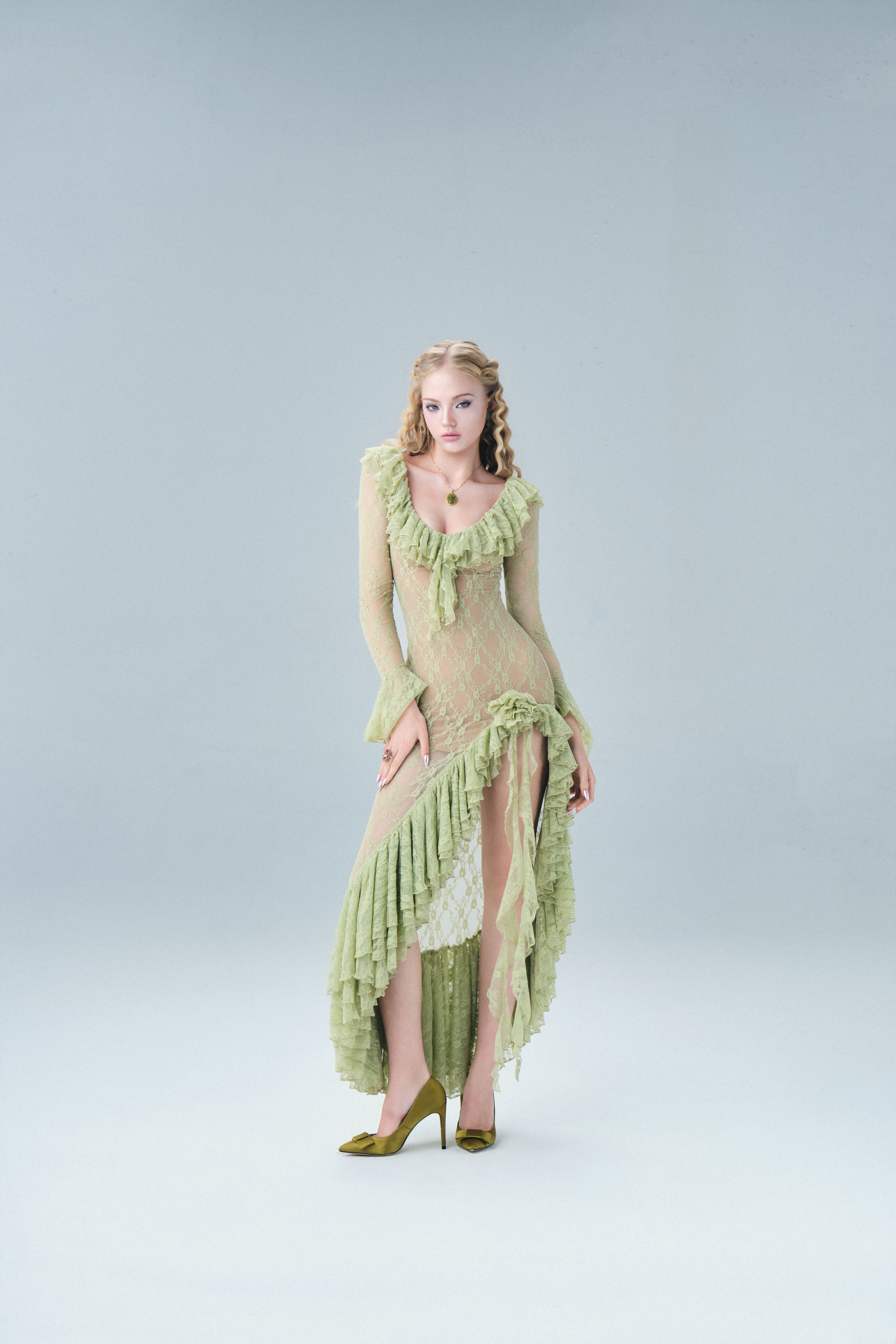 BUBBLE - FOREST RUFFLE DRESS