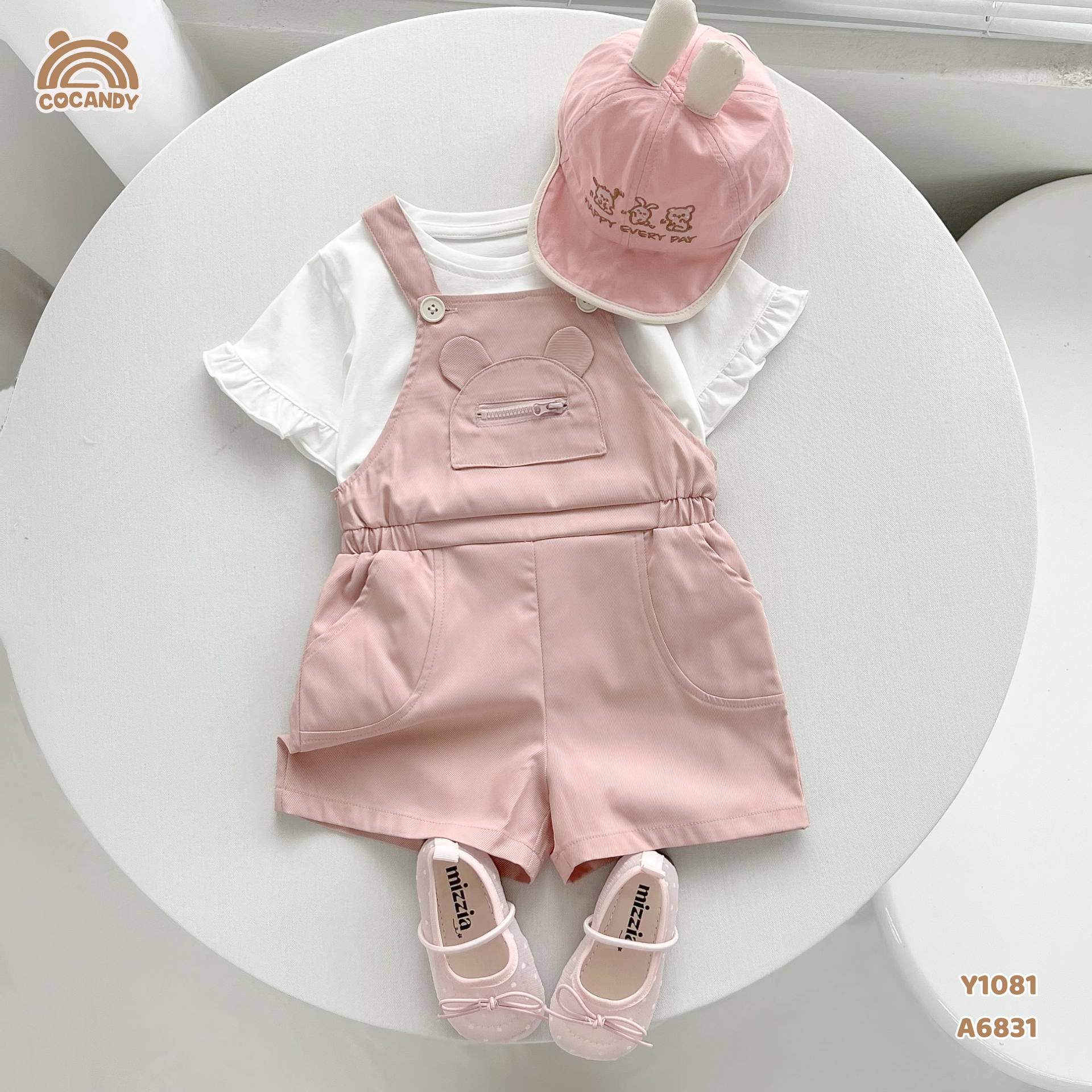 Yếm quần cộc kaki HỒNG túi gấu_thumbnail_4