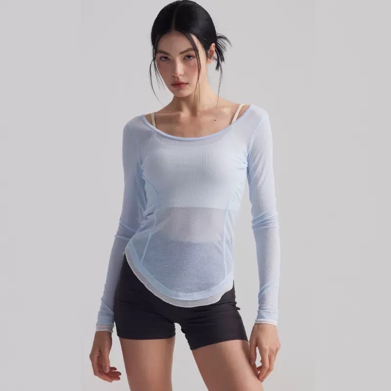 Áo Tanktop Thể Thao Nữ Tay Dài Lưng Dây Form Ôm Vải Lưới Giấy Thoáng Khí Nhanh Khô_thumbnail_11