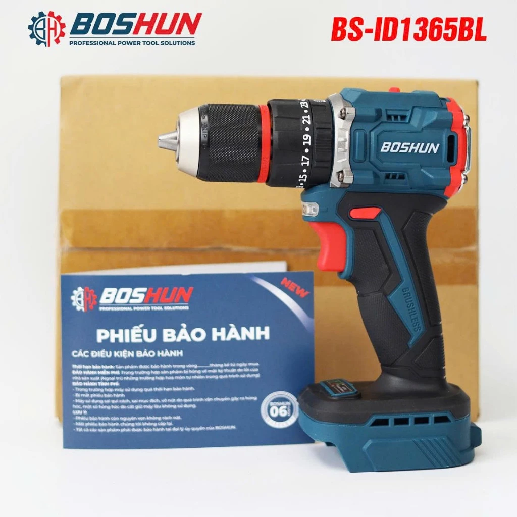 Máy Khoan Pin BOSHUN BS-ID1365BL 13mm – Không Chổi Than, 3 Chức Năng Khoan Búa Bắt Vít, Khoan Tường, Gỗ, Sắt_thumbnail_1