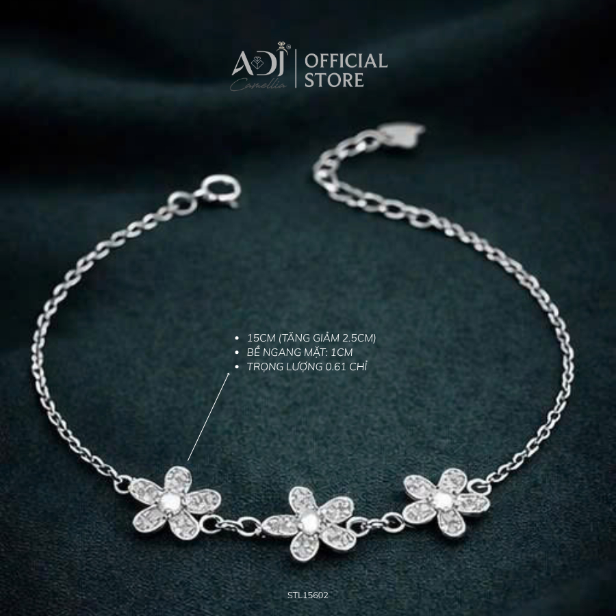 Bông Tai Bạc, Khuyên Tai Bạc S925 Nữ ADJ Đính Đá CZ Bông Hoa 5 Cánh SB15612AD_thumbnail_11