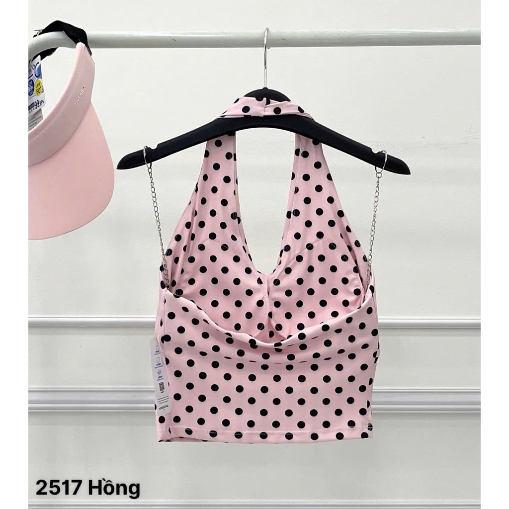 Áo Croptop Thể Thao Nữ Yếm Nhún Ngực Hoạ Tiết Caro Vải Thun Lạnh Thấm Hút Mồ Hôi_thumbnail_5