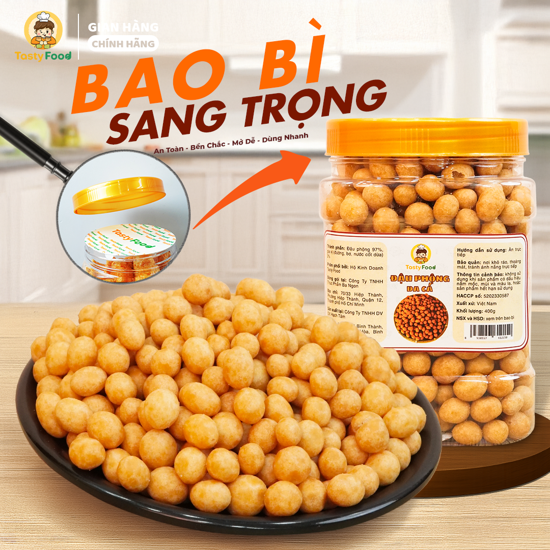 Đậu phộng da cá cốt dừa Tasty Food - Hũ vuông nhỏ 500g_thumbnail_3