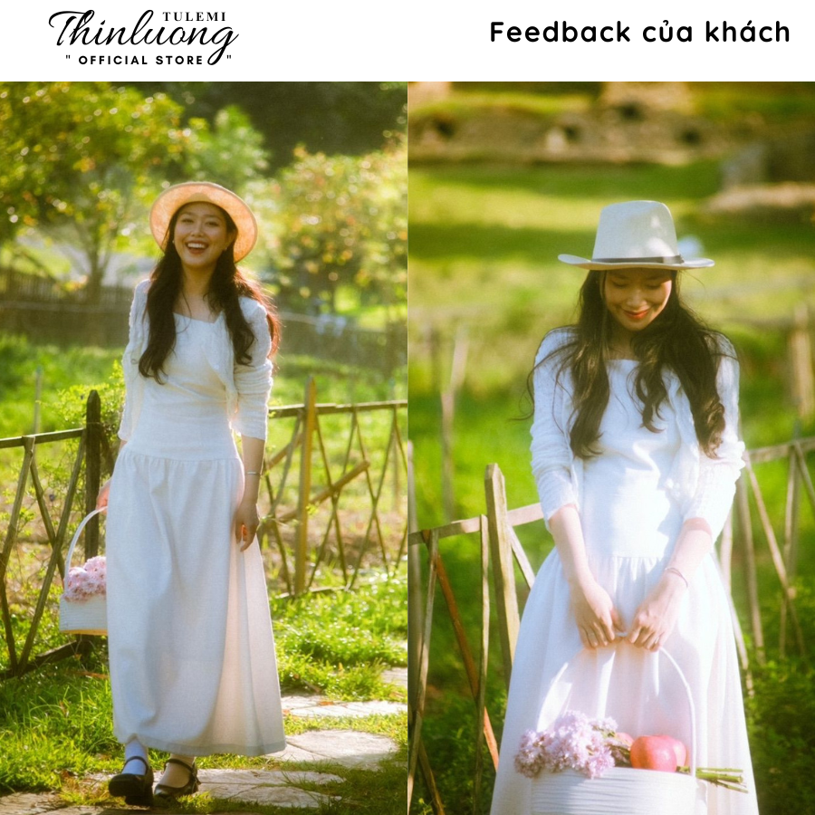 (Ảnh thật) Đầm xoè trắng kem tiểu thư tôn dáng Jen_thumbnail_2