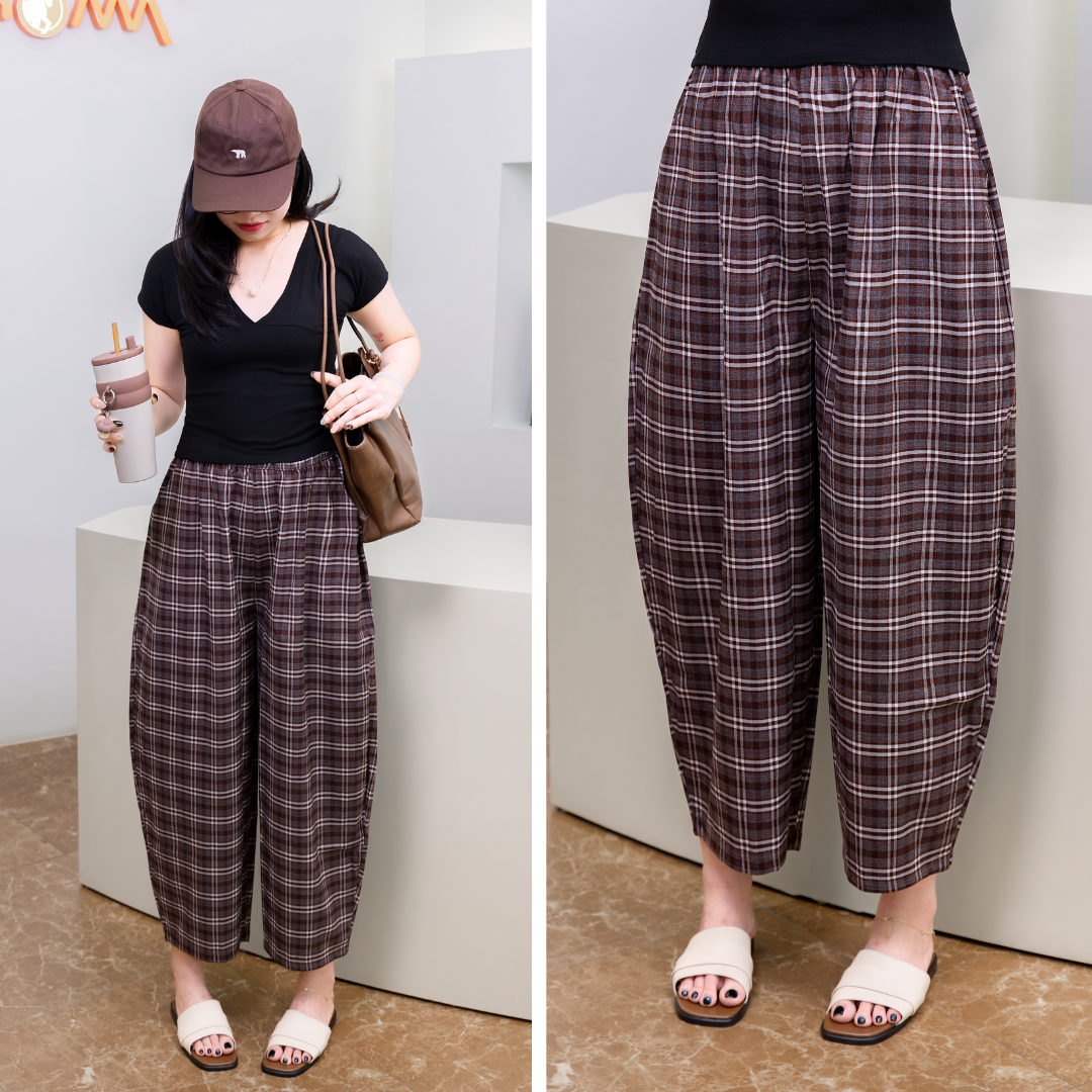 Q14 - Quần Bom Caro Nữ Cotton Form Rộng