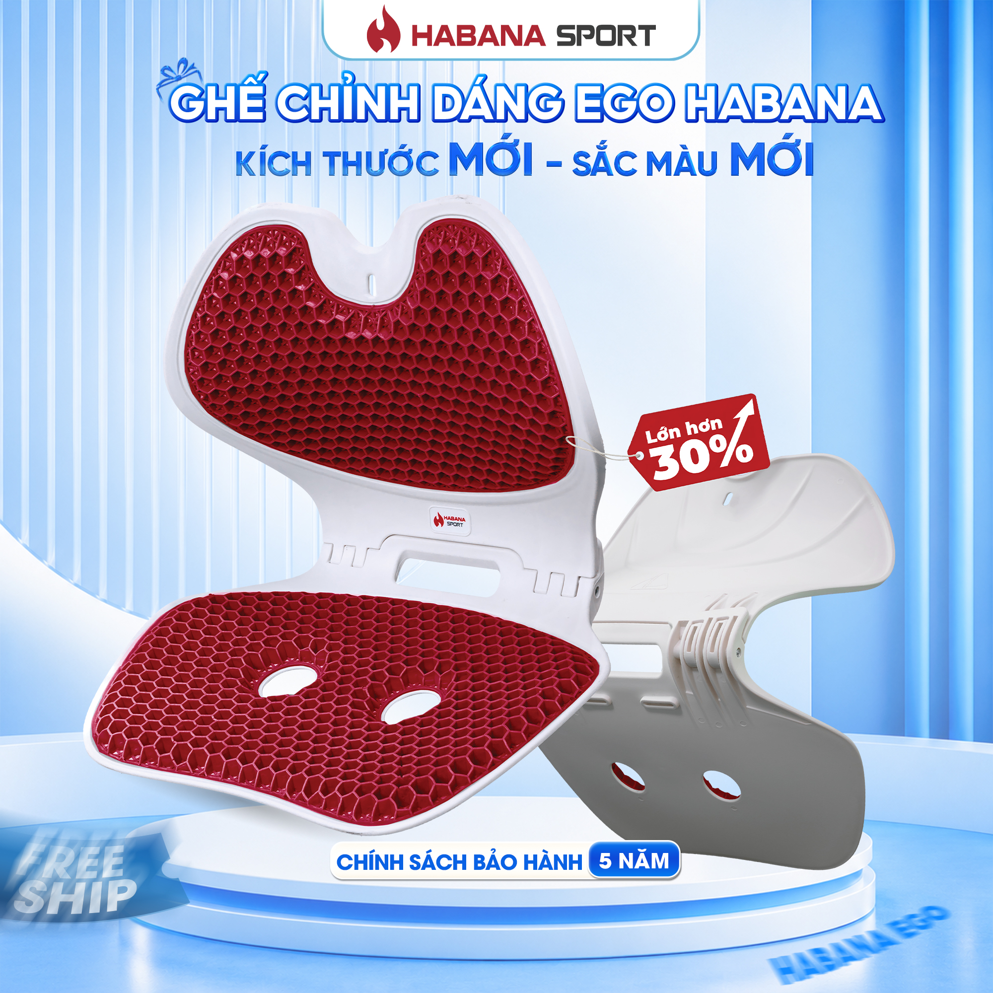 Ghế giảm đau lưng chống gù Habana Sport Chính Hãng SIZE Lớn 