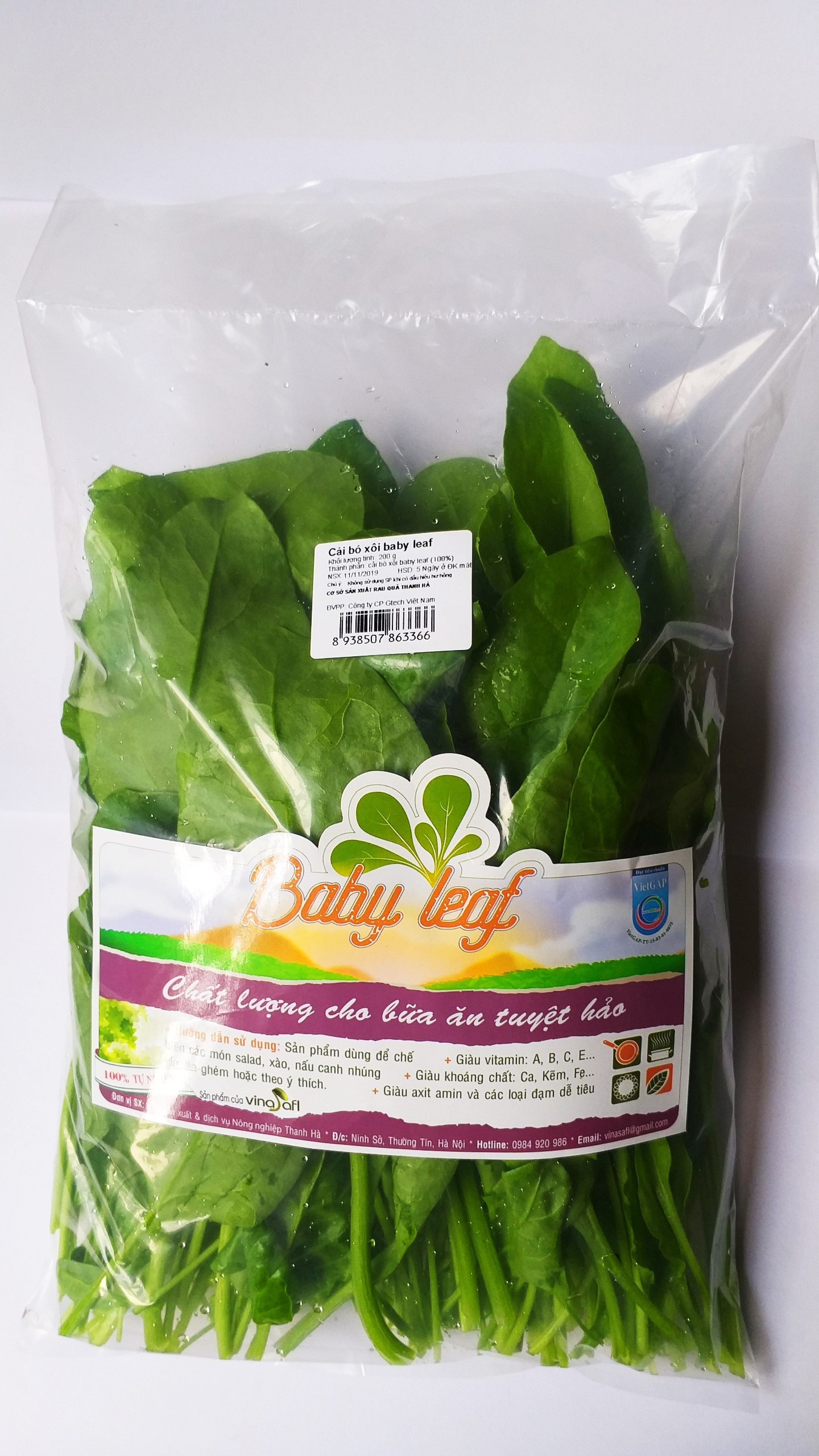 Cải bó xôi hữu cơ - 250g