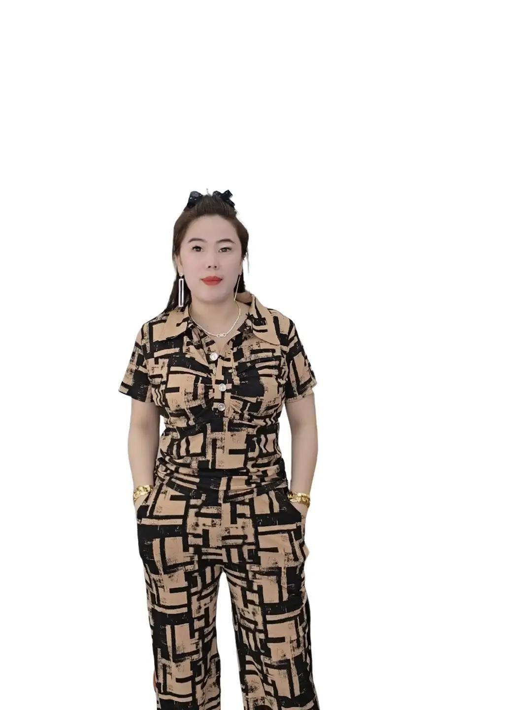 Đồ bộ thun thiết kế mặc nhà Y061 - Áo cổ sơ mi & Quần dài - Chất liệu cao cấp mềm mịn - Form suông nhẹ thoải mái - Size XL-3XL - Phong cách trẻ trung - Mặc mát & thấm hút tốt