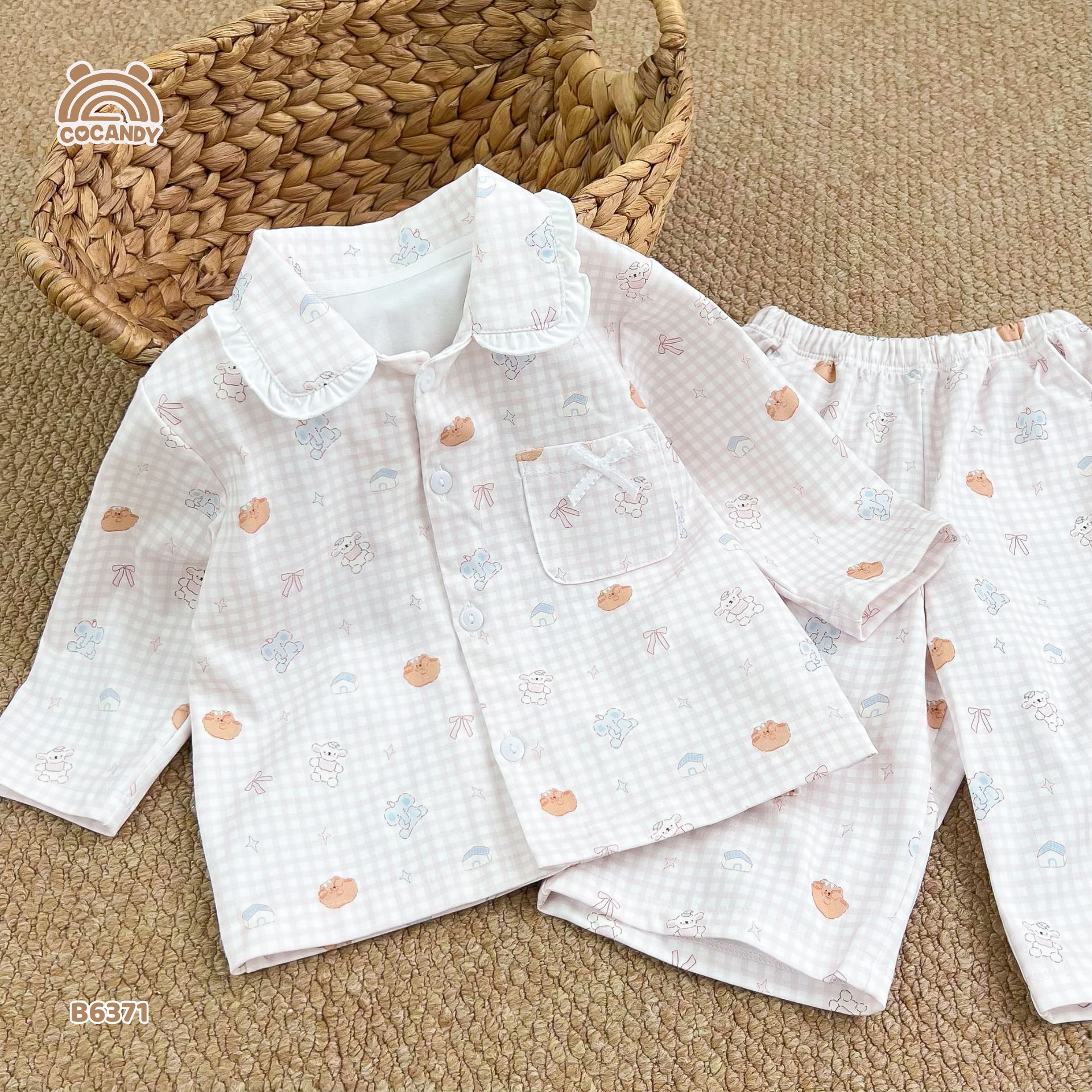 Bộ dài pijama HỒNG gấu nơ_thumbnail_4