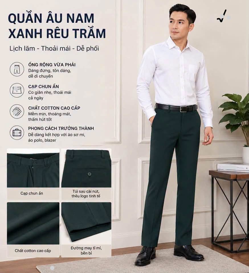 Quần tây Nam Xịn mã PI25096