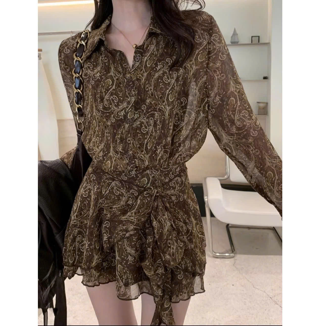 MS XH2803440: Đầm tay dài họa tiết Paisley_thumbnail_2