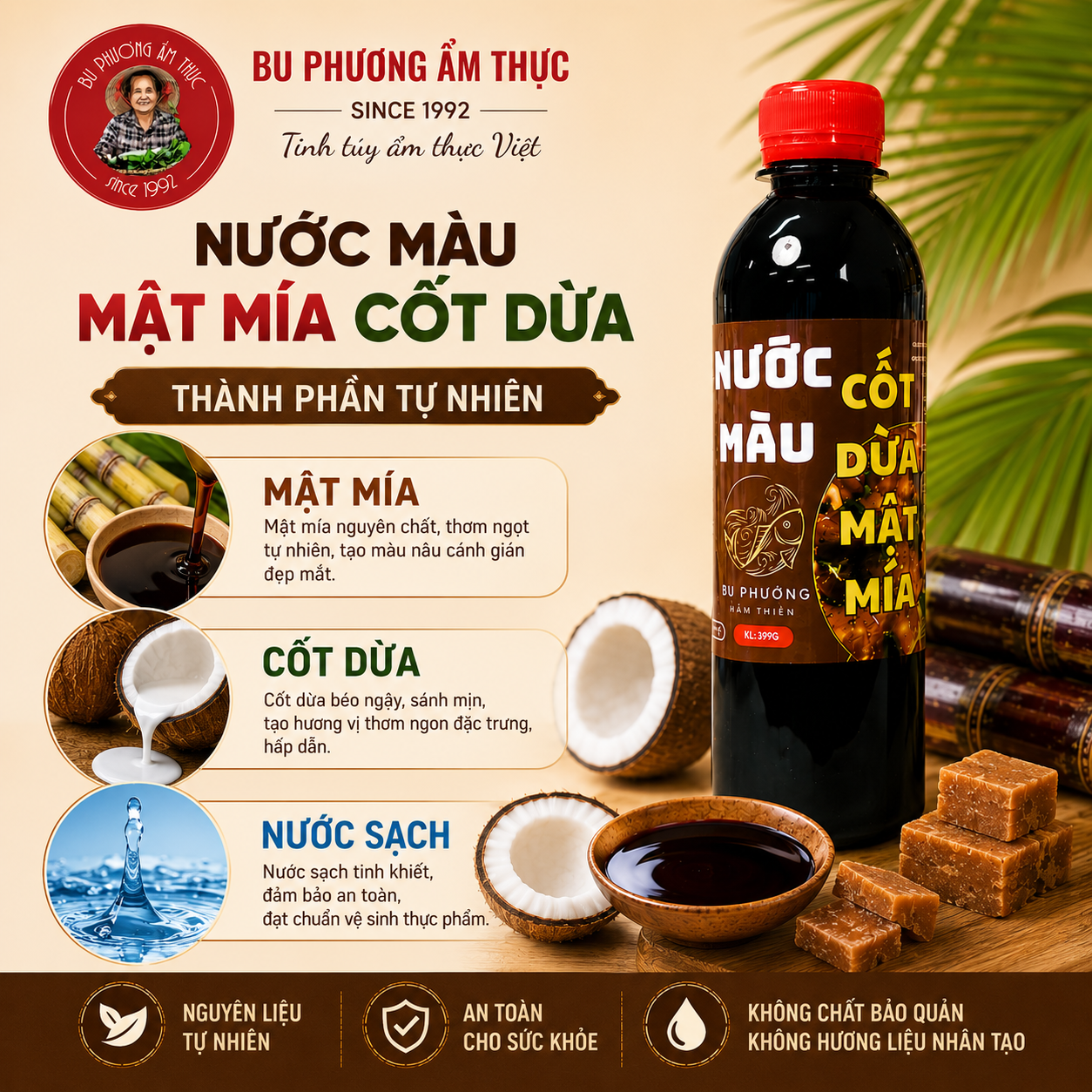 Combo 2 Chai Nước Màu Cốt Dừa Mật Mía Bu Phương 399G – Nước Hàng Kho Cá, Thịt, Gà Màu Đẹp - BP21-2_thumbnail_7