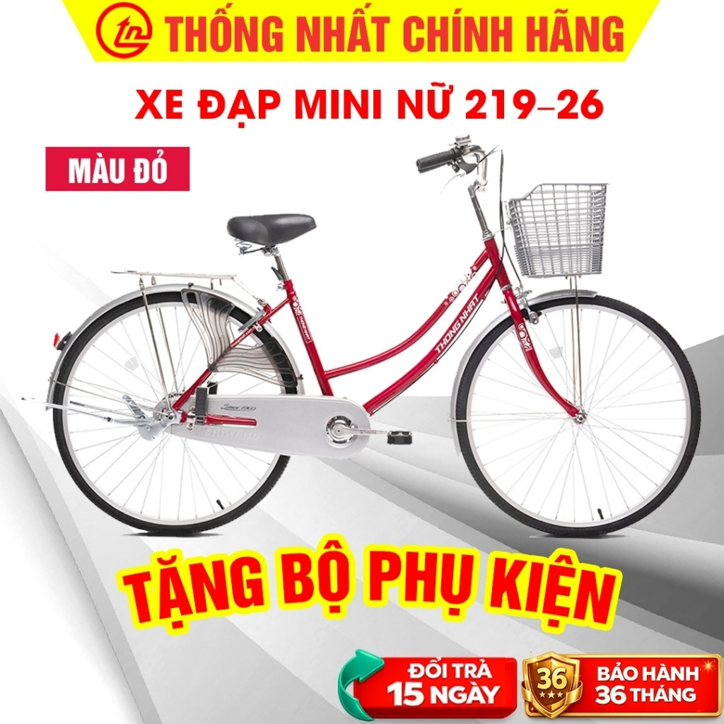 Xe Đạp Mini Thống Nhất 219 Nữ Nhẹ Nhàng Dành Cho Người Lớn, Học Sinh Cấp 3 [TẶNG PHỤ KIỆN]_thumbnail_1