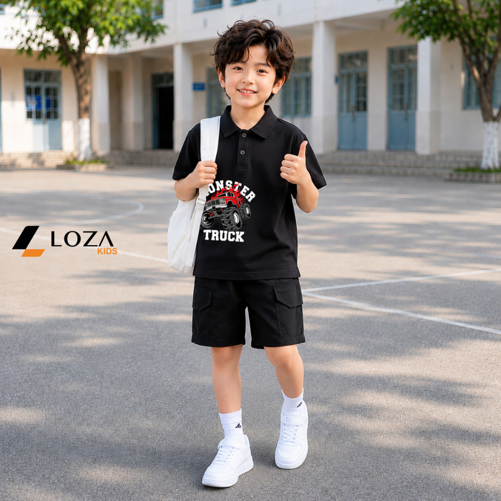 Bộ Polo bé trai hình xe Monster  - Loza Kids BU730_thumbnail_8