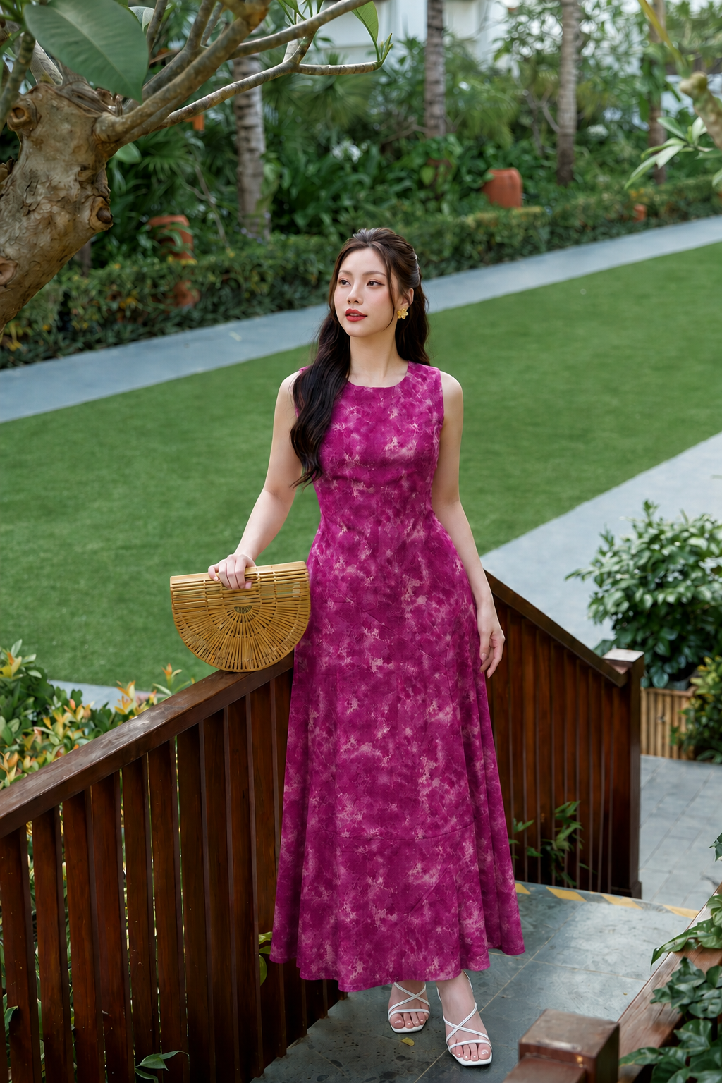 LV0407 - VÁY HỒNG