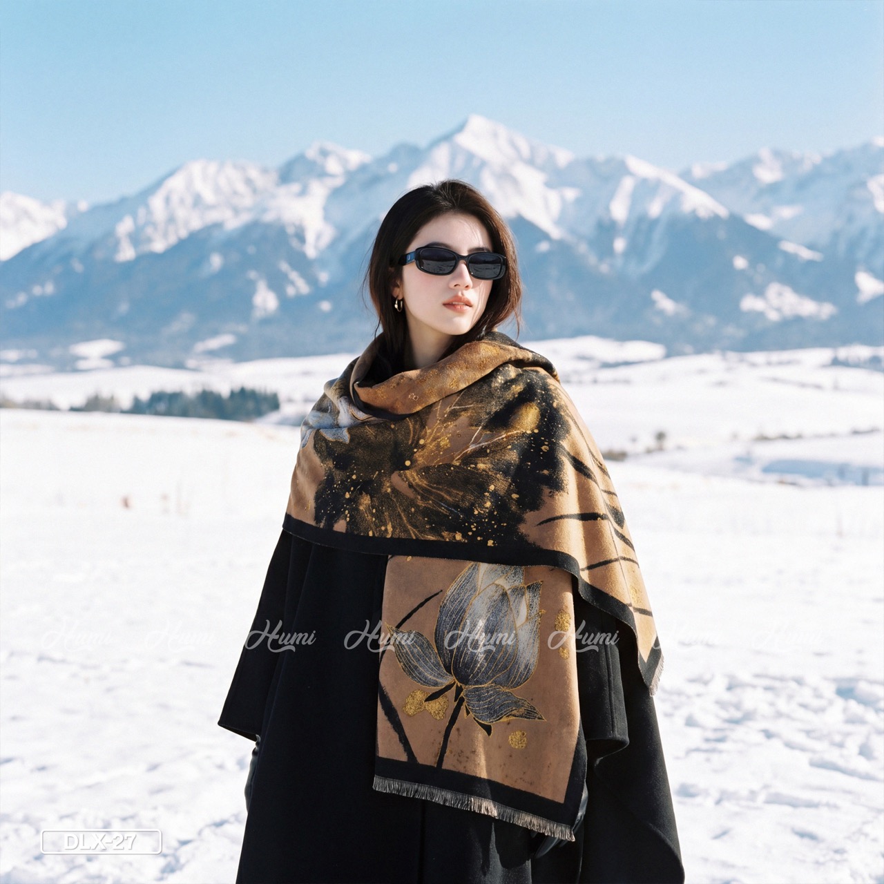 KHĂN CHOÀNG CASHMERE LUXURY IN 3D (DLX62-27)