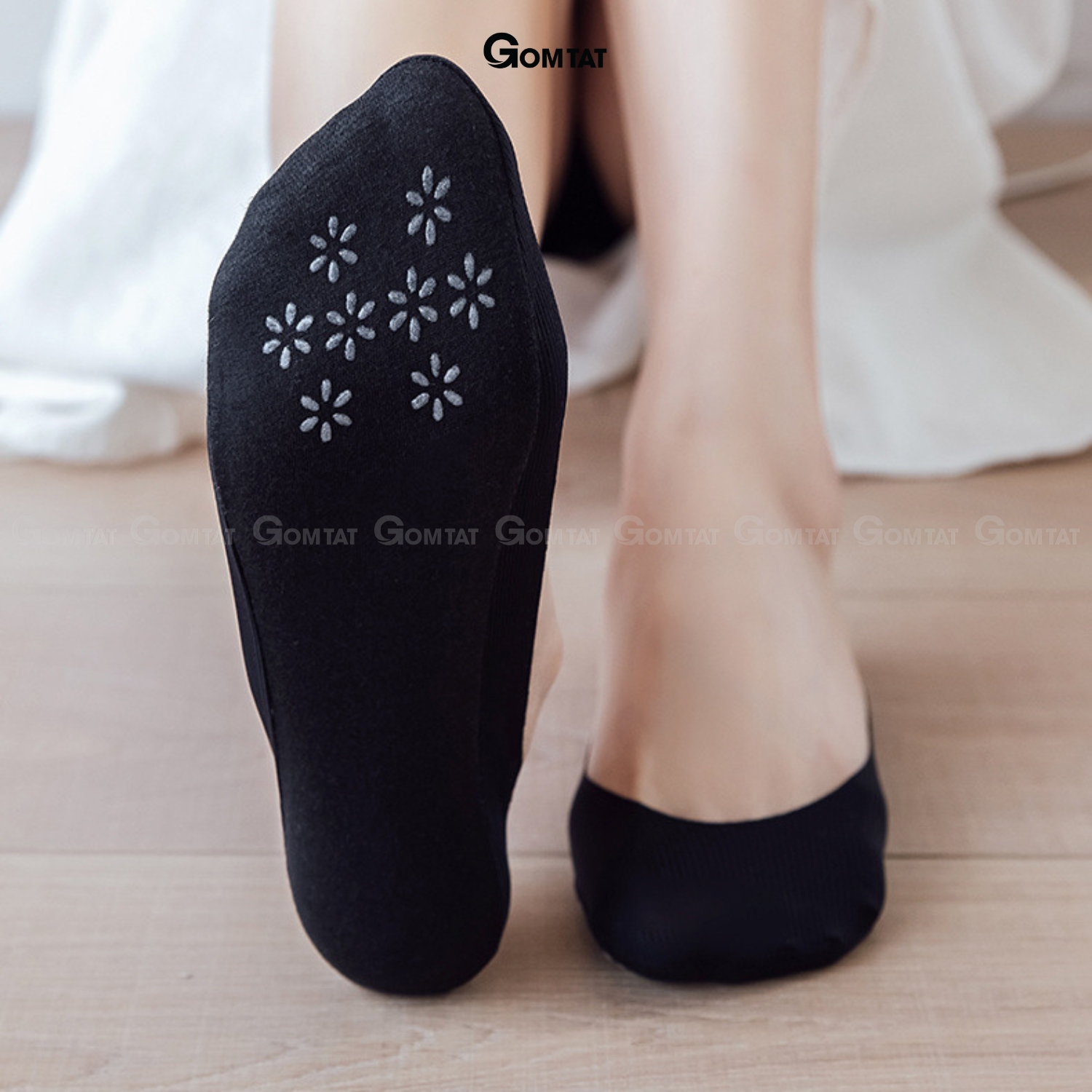 Combo tất đi giày lười nữ GOMTAT, có đệm silicon chống tuột gót, chất liệu cotton êm chân - KOL-1302_thumbnail_6