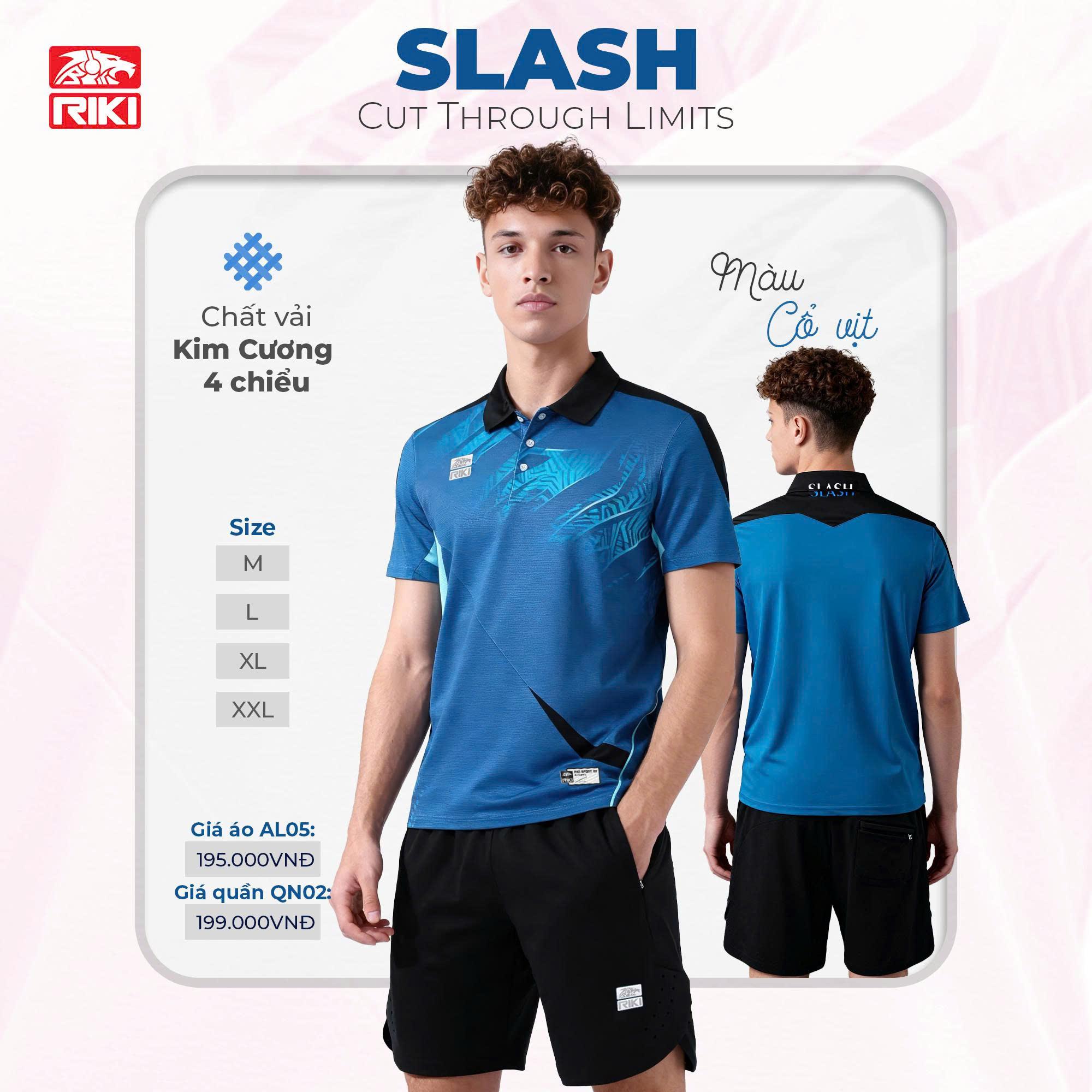 Áo Cầu Lông Pickleball Riki SLASH AL05 Thun Mè Kim Cương 4 Chiều Thể Thao Đương Đại_thumbnail_2