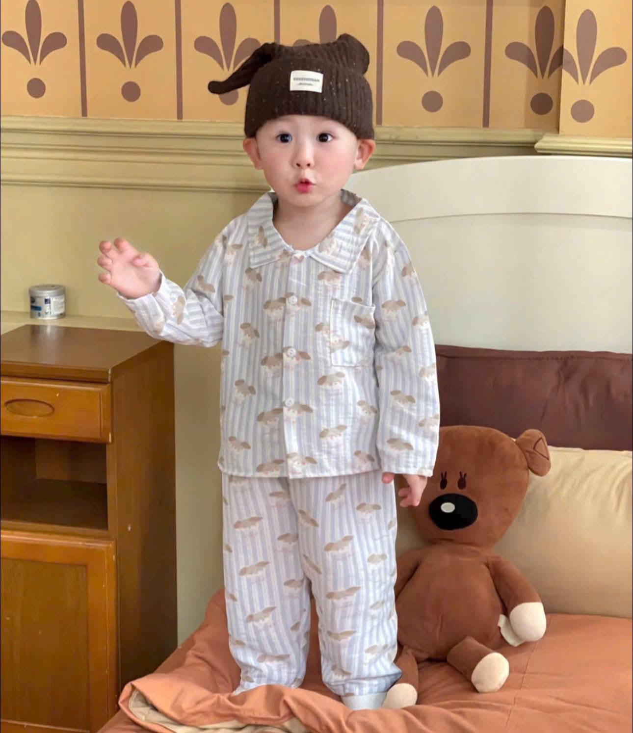 Set 2 bộ pyjama đũi kẻ cún_thumbnail_3