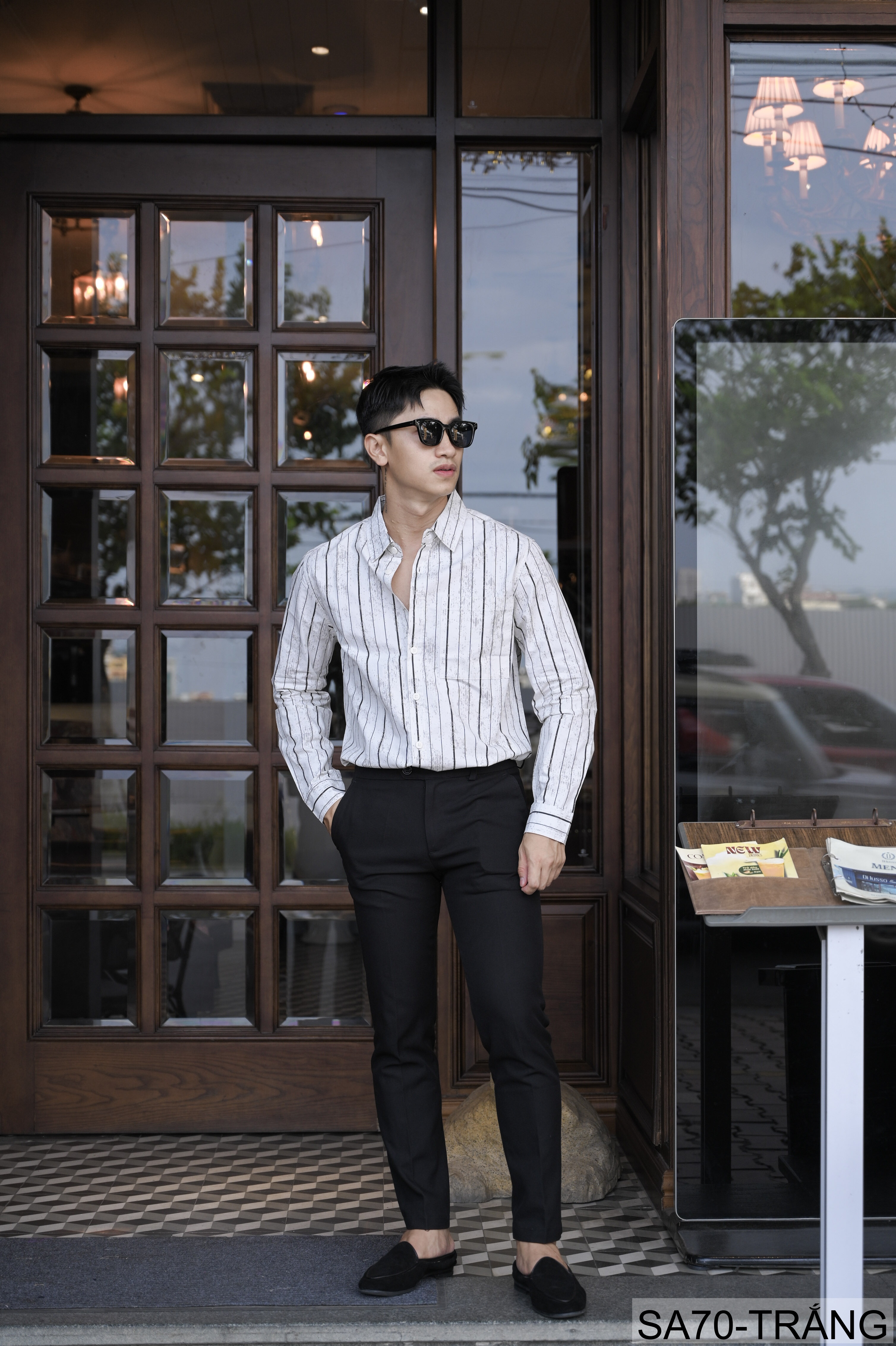 SA70 - Áo sơ mi nam kẻ sọc phong cách Nhật Bản, chất cotton mềm, dáng rộng thoải mái_thumbnail_5