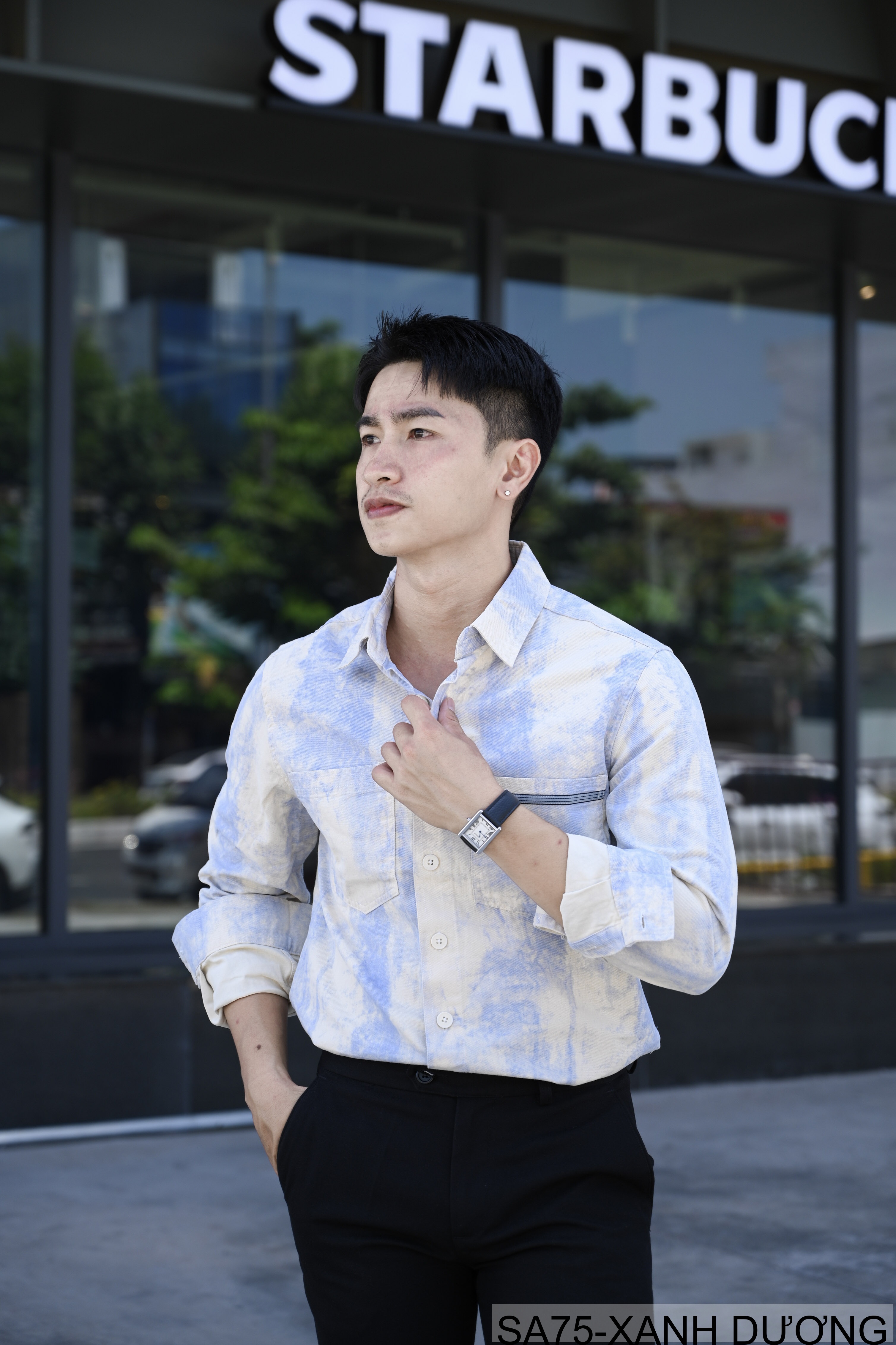 SA75 - Áo Sơ Mi Nam Dài Tay In Họa Tiết Phong Cách Nhật Bản Chất Cotton Mềm Mại_thumbnail_1