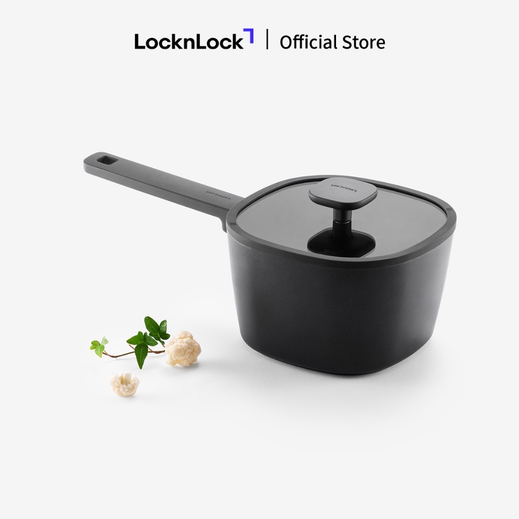 Nồi, chảo chống dính hình vuông LocknLock Square-IH dùng được bếp từ nắp kính silicone