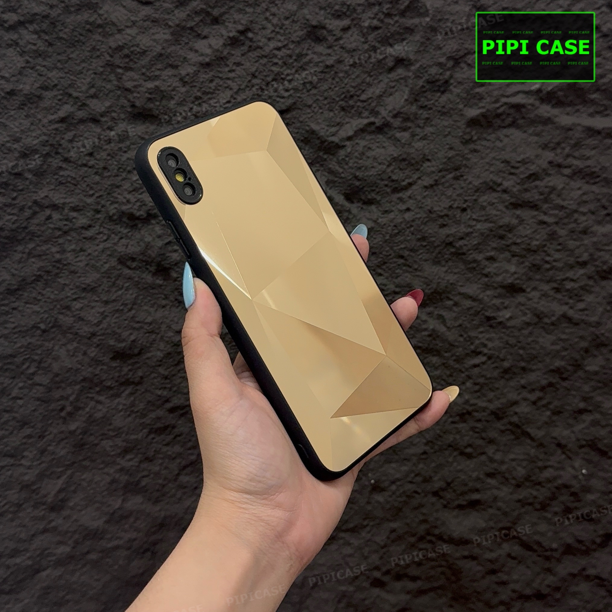 Ốp Lưng iPhone X / XS - Kim Cương 6D - Vàng_thumbnail_1