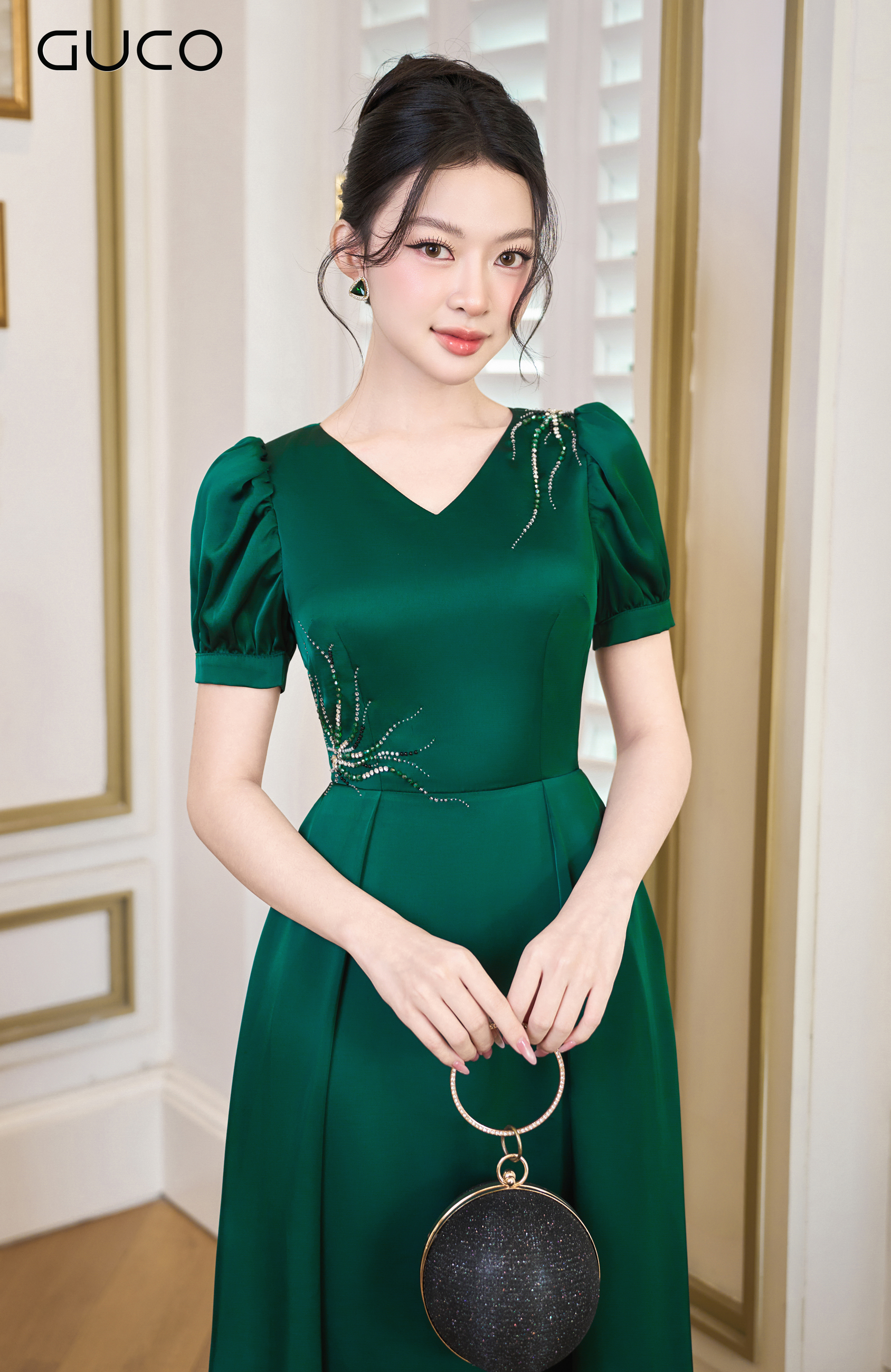 ĐẦM DỰ TIỆC CỎ TIM ĐÍNH ĐÁ - XANH LÁ_thumbnail_4