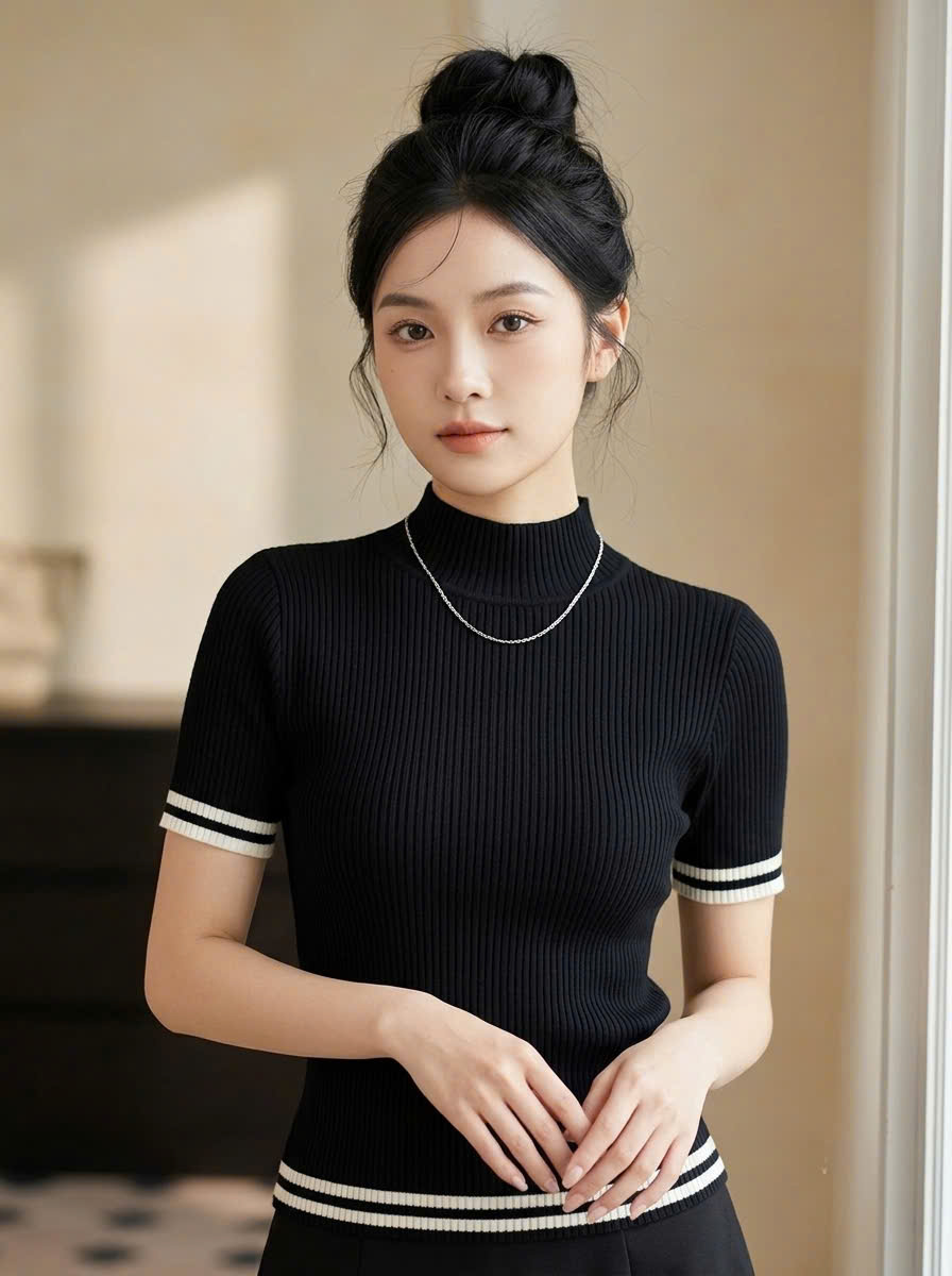 MS FS2102385 - Áo Dệt Kim Nửa Cổ