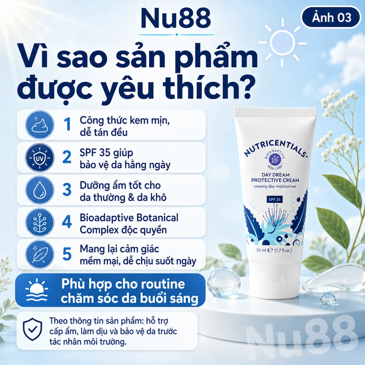 Kem Dưỡng Ẩm Ban Ngày Da Thường/ Da Khô Nutricentials Day Dream Protective Cream Creamy Day Moisturizer SPF 35_thumbnail_5