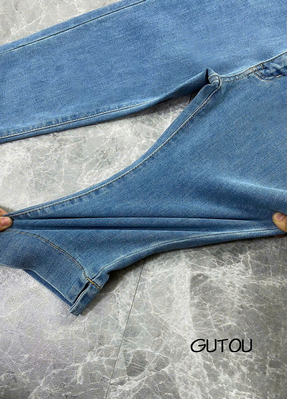 [ GUTOU ] Quần Jean Ngố Trơn Lai Xẻ Hem Denim_thumbnail_11