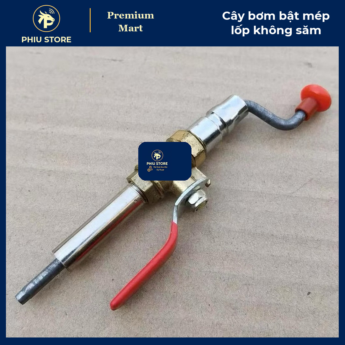 Cây Bơm Lốp Không Săm Kết Nối Nhanh - Van Bi Đồng Gạt Tay, Thổi Bật Mép Lốp Ô Tô Xe Máy Xe Điện - PHIU STORE_thumbnail_4