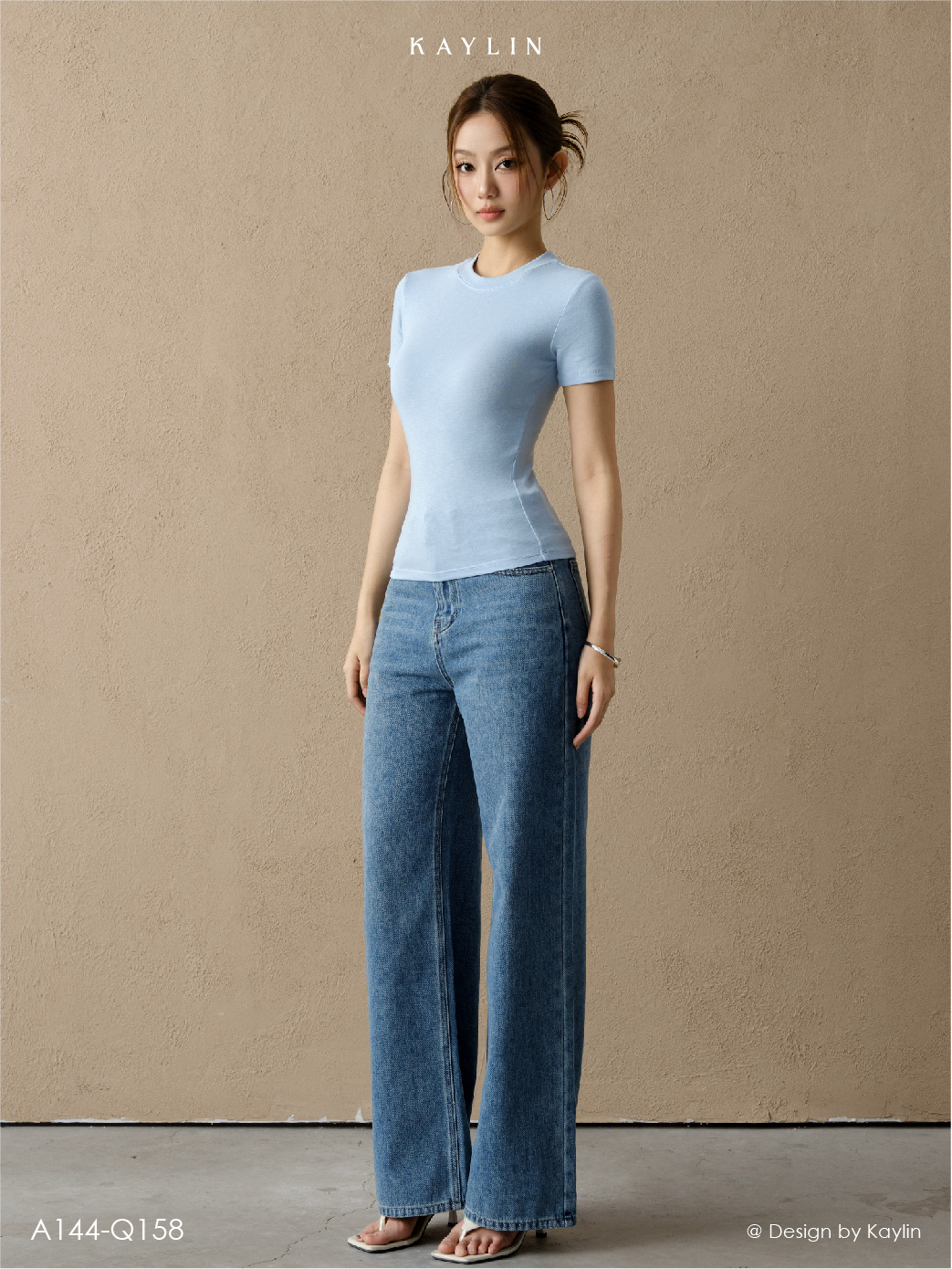 Quần Jean Suông Túi Thêu KAYLIN Mila Denim