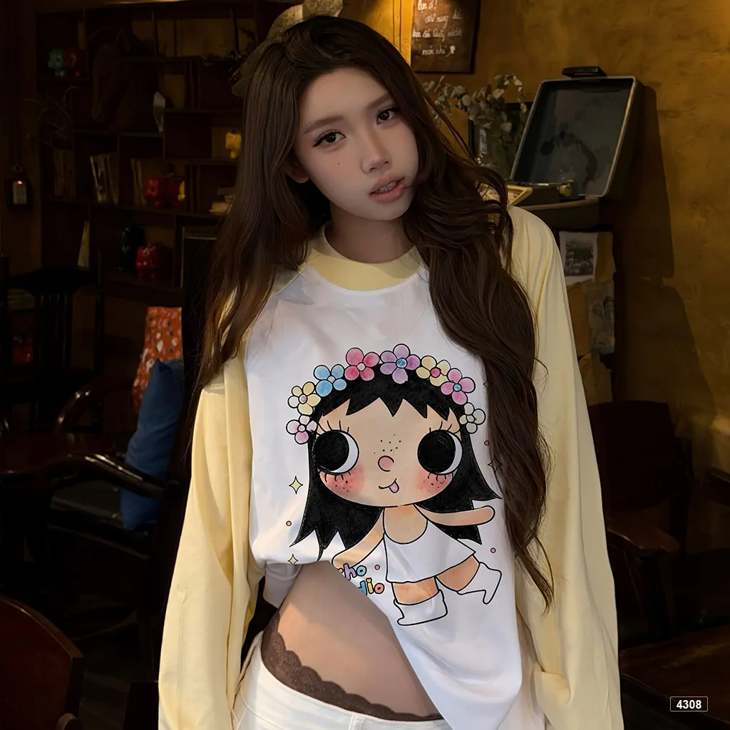 Áo thun tay dài unisex form boxy Miucho 4908_thumbnail_3