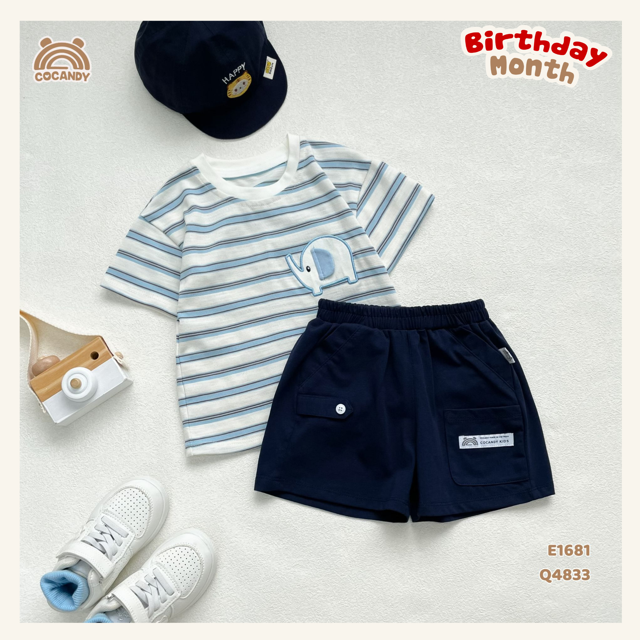 Quần cộc cotton XANH THAN túi ốp