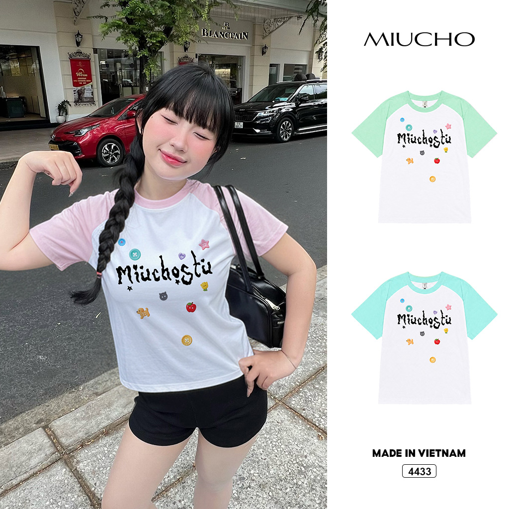 Áo baby tee nữ form ôm cute Hàn Quốc Miucho 4433
