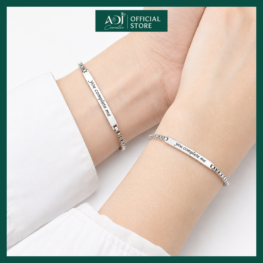 Vòng Tay Nam Nữ Bạc 925 ADJ Khắc Chữ Theo Yêu Cầu, Vòng tay đôi Bạc Thiết Kế Đôi Thời Trang - SLTC14639AD_thumbnail_6
